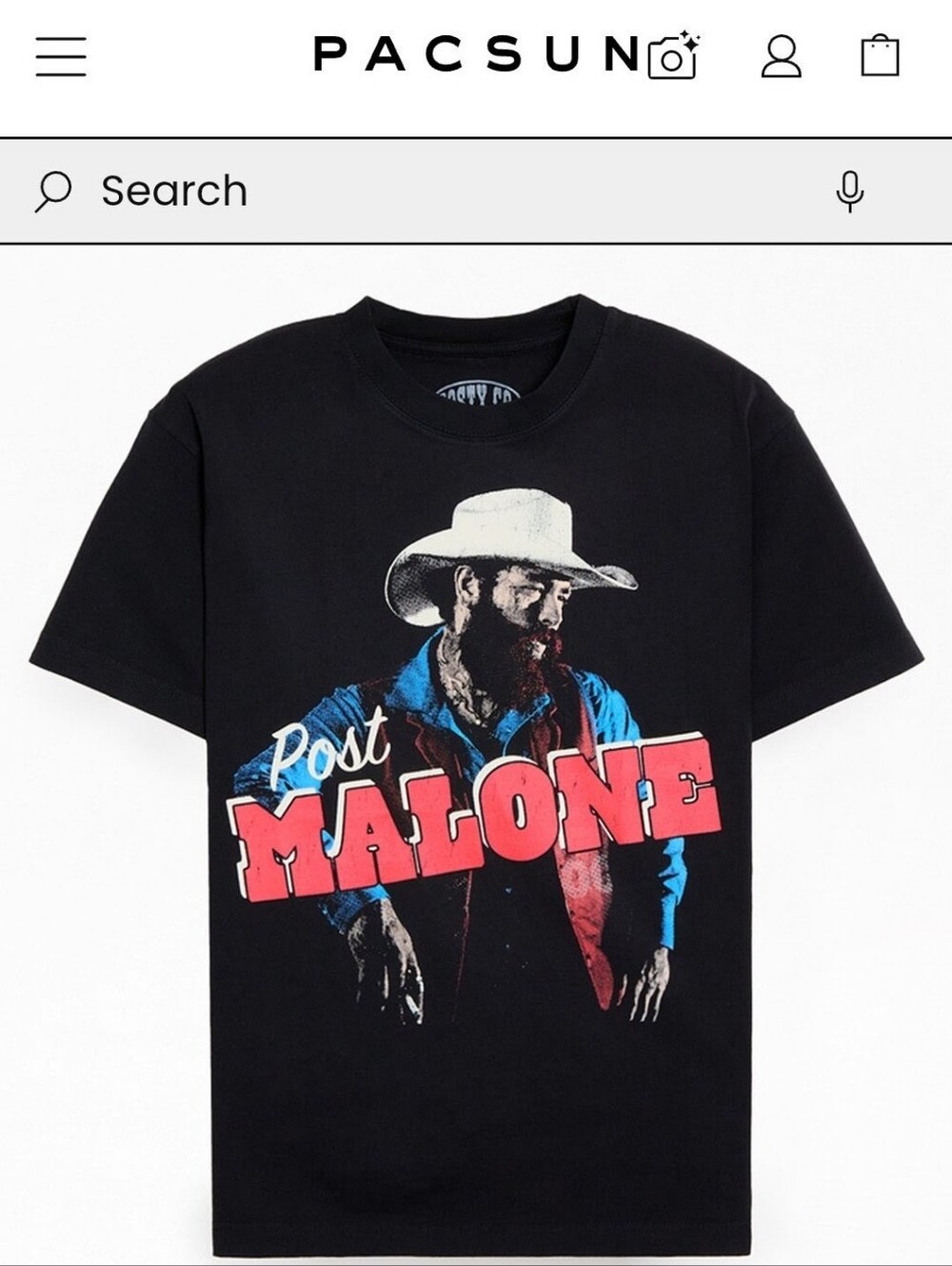 Post Malone Cowboy Tour Short Sleeve T-Shirt Size XS